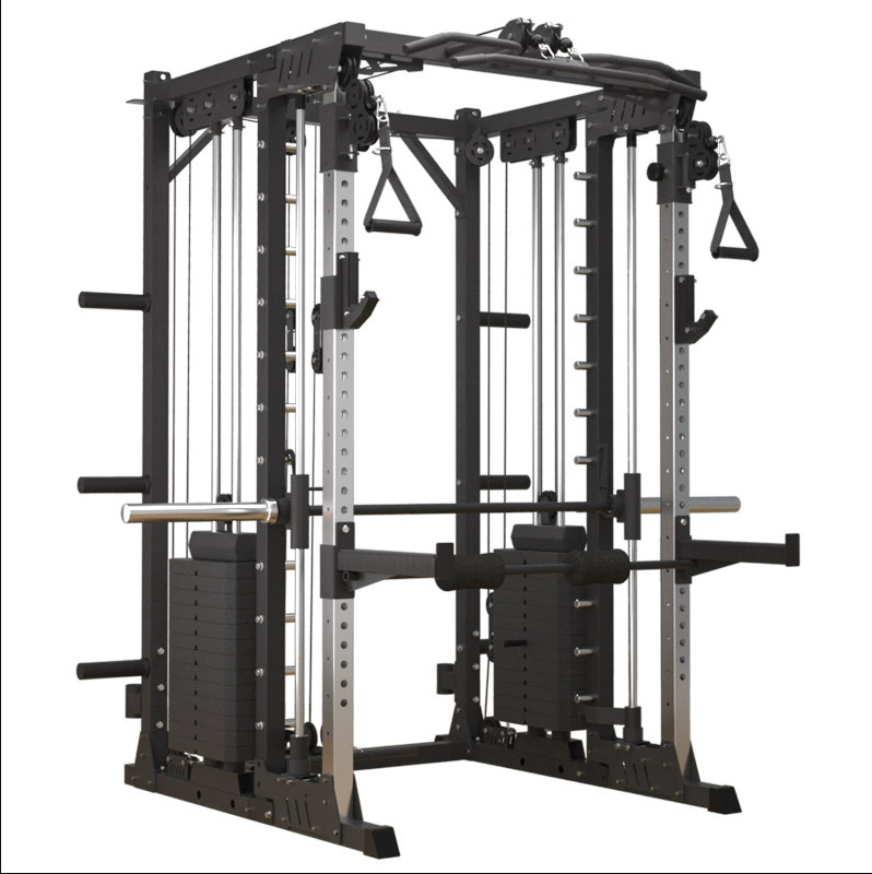 All In One Gym Home Equipment - FDFIT เครื่องสมิธมัลติฟังก์ชัน อุปกรณ์ออกกำลังกายแบบครบวงจรสำหรับใช้ในบ้าน พร้อมแท่นสควอทเชิงพาณิชย์และสถานีฝึกซ้อมฟังก์ชันนอลเทรนเนอร์