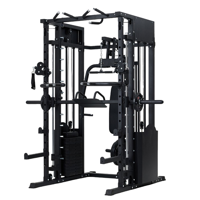 All In One Gym Home Equipment - YTYIN อุปกรณ์ออกกำลังกายอเนกประสงค์แบบครบวงจร พร้อมเครื่องสมิธแมชชีน สายเคเบิล แร็คยกน้ำหนัก และเครื่องกดขา