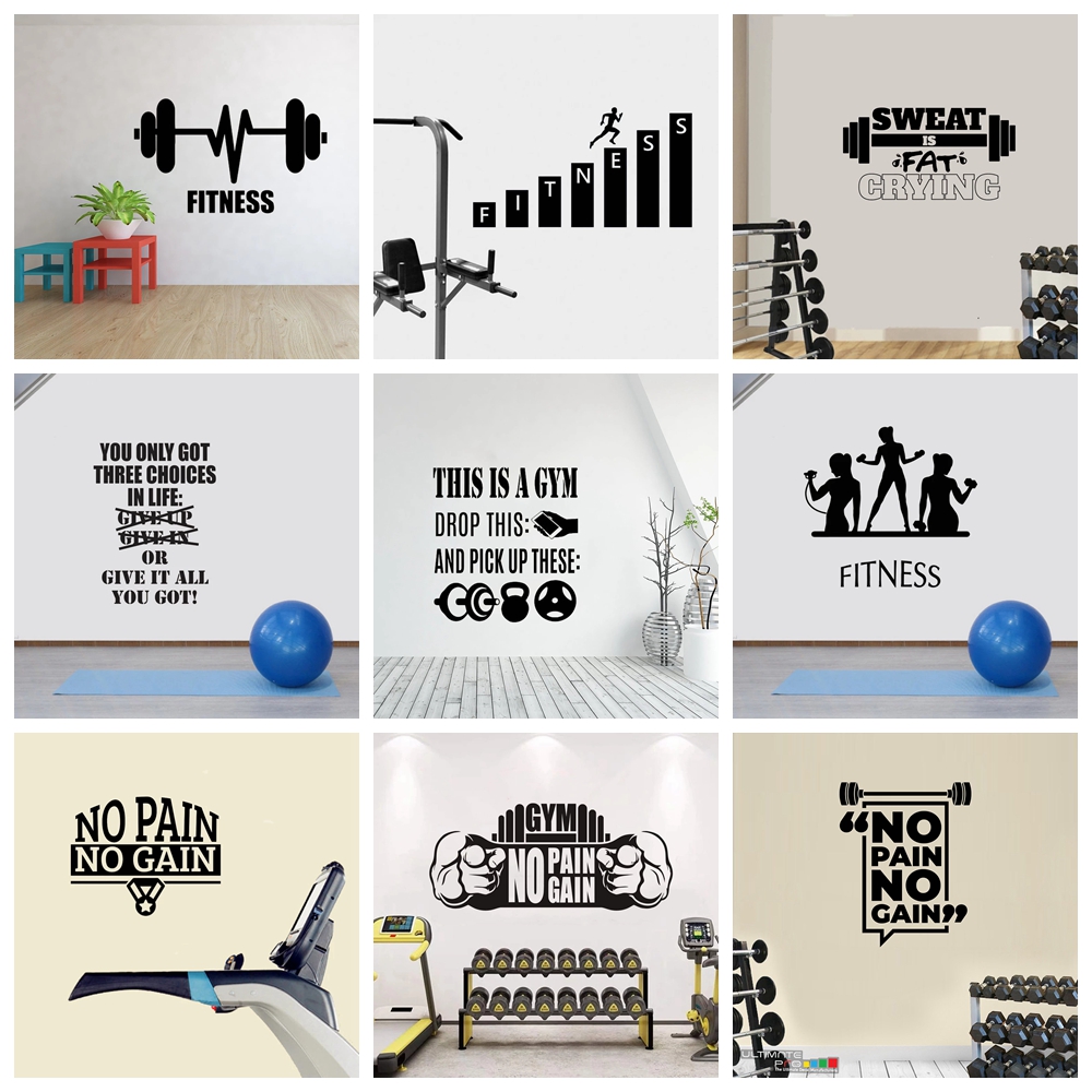 Home Gym For Kids - สติกเกอร์ติดผนังลายวัฒนธรรมสำหรับออกกำลังกาย1ชิ้นของตกแต่งการตกแต่งบ้านสำหรับห้องเด็กห้องนั่งเล่น hiasan kamar วอลเปเปอร์ตกแต่งศิลปะ