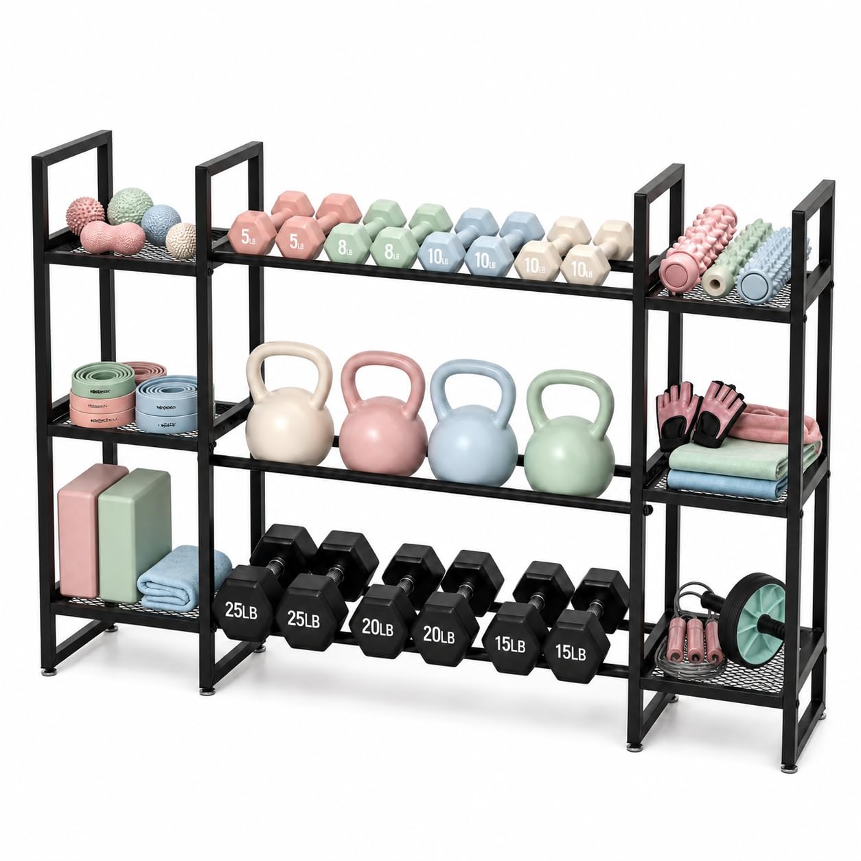 ชั้นวางดัมเบล 3 ชั้น, รับน้ำหน - All In One Gym Home Equipment บทวิจารณ์และราคา