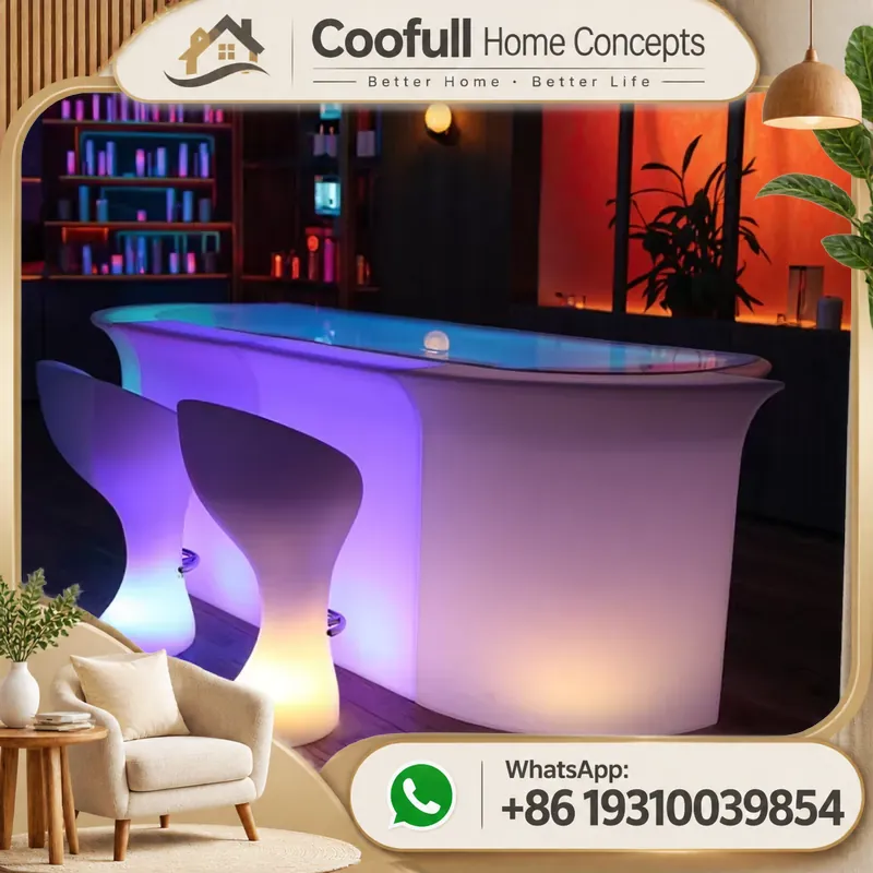 โต๊ะบาร์แบบพกพาพร้อมไฟ LED เฟอ - Home Gym Rental บทวิจารณ์และราคา